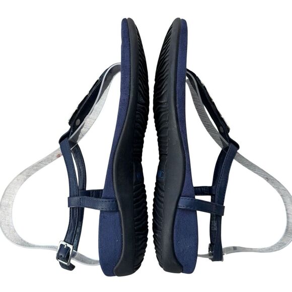 Vionic Rest MIAMI Blue Thong Slingback Sandal Metallic Detail Size 6 Orthaheel - Picture 6 of 7
